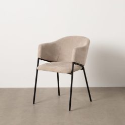 Cadeira Bege Tecido-Metal 54 X 60 X 78 Cm