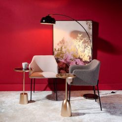 Cadeira Bege Tecido-Metal Moderno Room 52