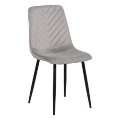 Cadeira Cinza Brilhante Veludo Contract 45 X 51 X 88