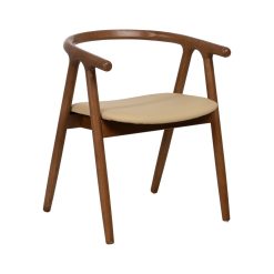 Cadeira Cream-Castanho Elm Madeira 47 X 46 X 71 Cm