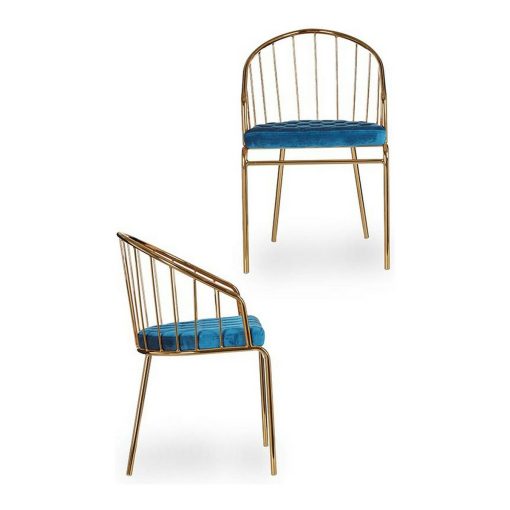 Cadeira Dourado Azul Barras 51 x 81 x 52 cm - Image 2