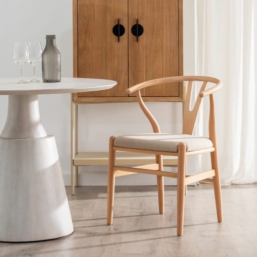 Cadeira Natural Tecido-Madeira Room 53 X 55 X 80 Cm