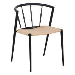 Cadeira Preto-Natural Metal Room 53 X 53 X 72 Cm