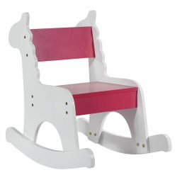 Cadeira de balanço Branco Vermelho Madeira MDF 33 x 55 x 51