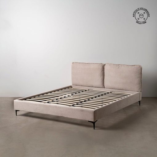 Cama Bege Tecido Quarto 192 X 214 X 95 Cm