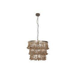 Candeeiro de teto Castanho Natural Madeira Metal 50 W 53 x 53 x 123 cm