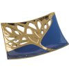 Centro de mesa Azul Dourado 28 x 22 x 6 cm