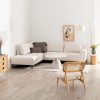 Chaise Longue Sofá Esquerda Creme 266 X 222 X 80 Cm