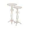 Conjunto de 2 Mesa de Apoios Creme Metal 40 X 40 X 77 Cm