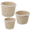 Conjunto de Cestos 03781 Castanho vime Rotim Fibra natural (3 Unidades)