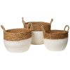 Conjunto de Cestos Branco Fibra natural 32 x 25 x 32 cm 3 Peças