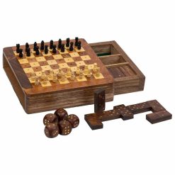 Conjunto de jogos tradicionais Castanho 16 x 3 x 15 cm 3 em 1