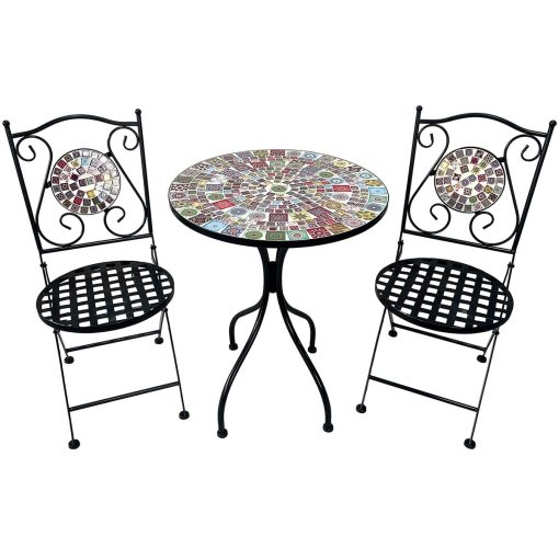 Conjunto de mesa com 2 cadeiras Multicolor 60 x 71 x 60 cm Mosaico