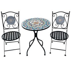 Conjunto de mesa com 2 cadeiras Multicolor 60 x 71 x 60 cm Mosaico