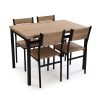 Conjunto de mesa com 4 cadeiras PVC Metal Madeira MDF 70 x 76 x 110 cm