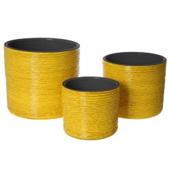 Conjunto de vasos Amarelo Cerâmica (3 Peças)