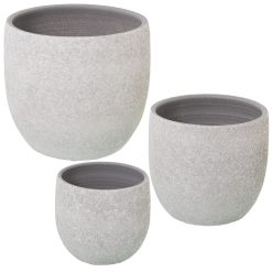 Conjunto de vasos Branco Cerâmica 3 Peças