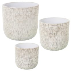 Conjunto de vasos Branco Cerâmica 3 Peças