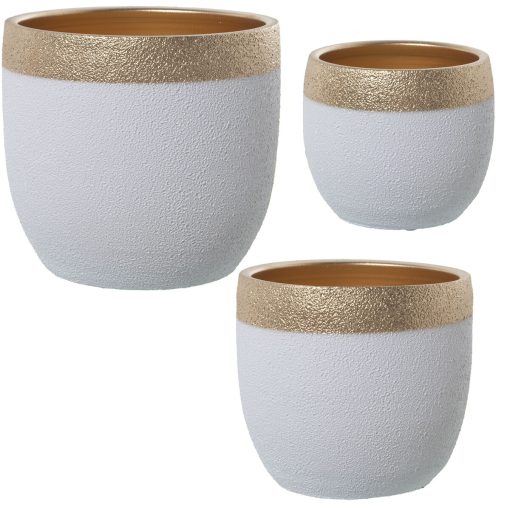 Conjunto de vasos Branco Cerâmica 3 Peças