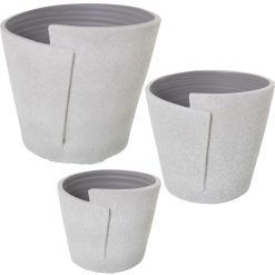 Conjunto de vasos Branco Cinzento Cerâmica (3 Peças)