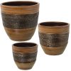 Conjunto de vasos Castanho Cerâmica (3 Peças)