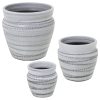 Conjunto de vasos Cinzento Cerâmica Riscas (3 Peças)