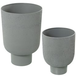 Conjunto de vasos Cinzento Metal (2 Peças)