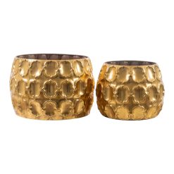 Conjunto de vasos Dourado Metal (2 Peças)