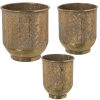 Conjunto de vasos Dourado Metal (3 Peças)