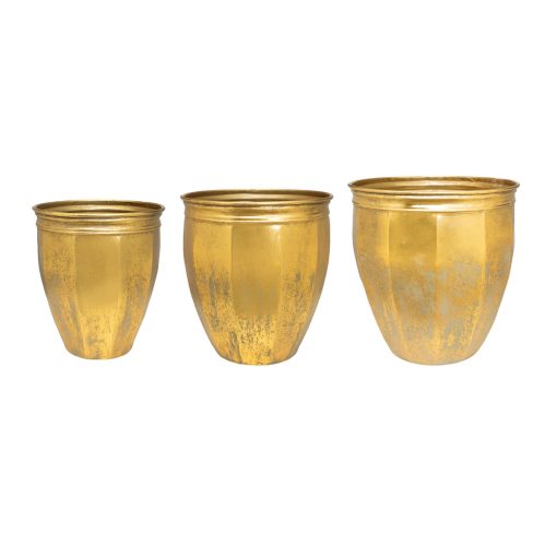 Conjunto de vasos Dourado Metal 36 x 39 x 36 cm 3 Peças