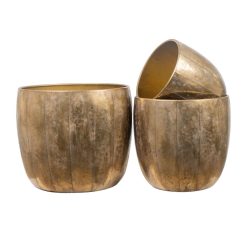 Conjunto de vasos Dourado Metal 40 x 34 x 40 cm 3 Peças