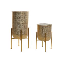 Conjunto de vasos Dourado Metal Moderno 30 x 30 x 62