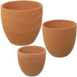 Conjunto de vasos Natural Cerâmica (3 Peças)