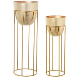 Conjunto de vasos Ouro Metal 2 Peças