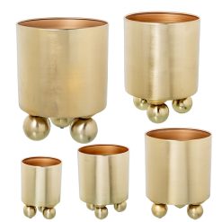 Conjunto de vasos Ouro Metal 5 Peças