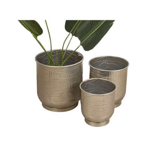 Conjunto de vasos Prateado Metal (3 Peças)