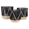 Conjunto de vasos Preto Corda (3 Peças)