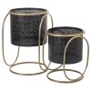 Conjunto de vasos Preto Metal Ferro 26 x 178 x 26 cm 2 Peças