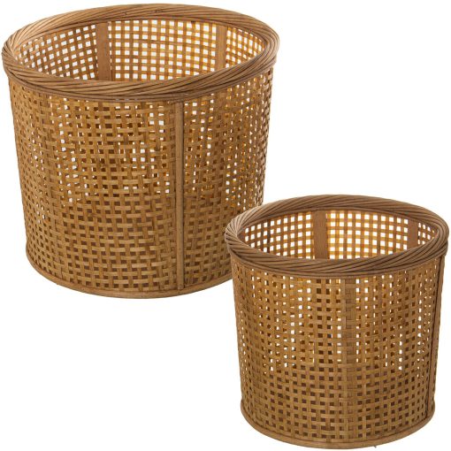 Conjunto de vasos vime Bambu Rotim (2 Peças)