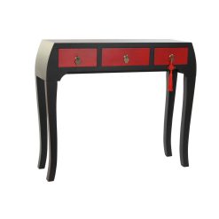 Consola Abeto Vermelho Preto MDF Oriental (96 x 27 x 80 cm)