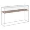 Consola Natural-Branca Mdf-Metal 120 X 30 X 75 Cm