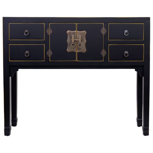 Consola de madeira de 4 gavetas e 2 portas - Image 6