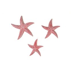 Decoração de Parede Coral Estrelas 23 x 5 x 23 cm 3 Peças