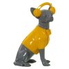 Figura Decorativa Amarelo Cinzento Plástico Cão Auriculares 14 x 26 x 19 cm