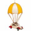 Figura Decorativa Amarelo Ferro ABS Globo Carro Paraquedas 17 x 31 x 18 cm