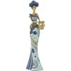 Figura Decorativa Azul Dourado Plástico Africana 11 x 15 x 45 cm