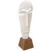 Figura Decorativa Branco Alumínio Face 13 x 10 x 39 cm