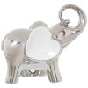 Figura Decorativa Branco Cerâmica Elefante Prateado 12 x 25 x 22 cm