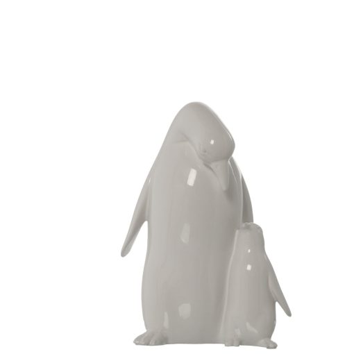 Figura Decorativa Branco Cerâmica Pinguim