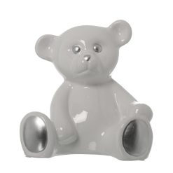 Figura Decorativa Branco Cerâmica Urso